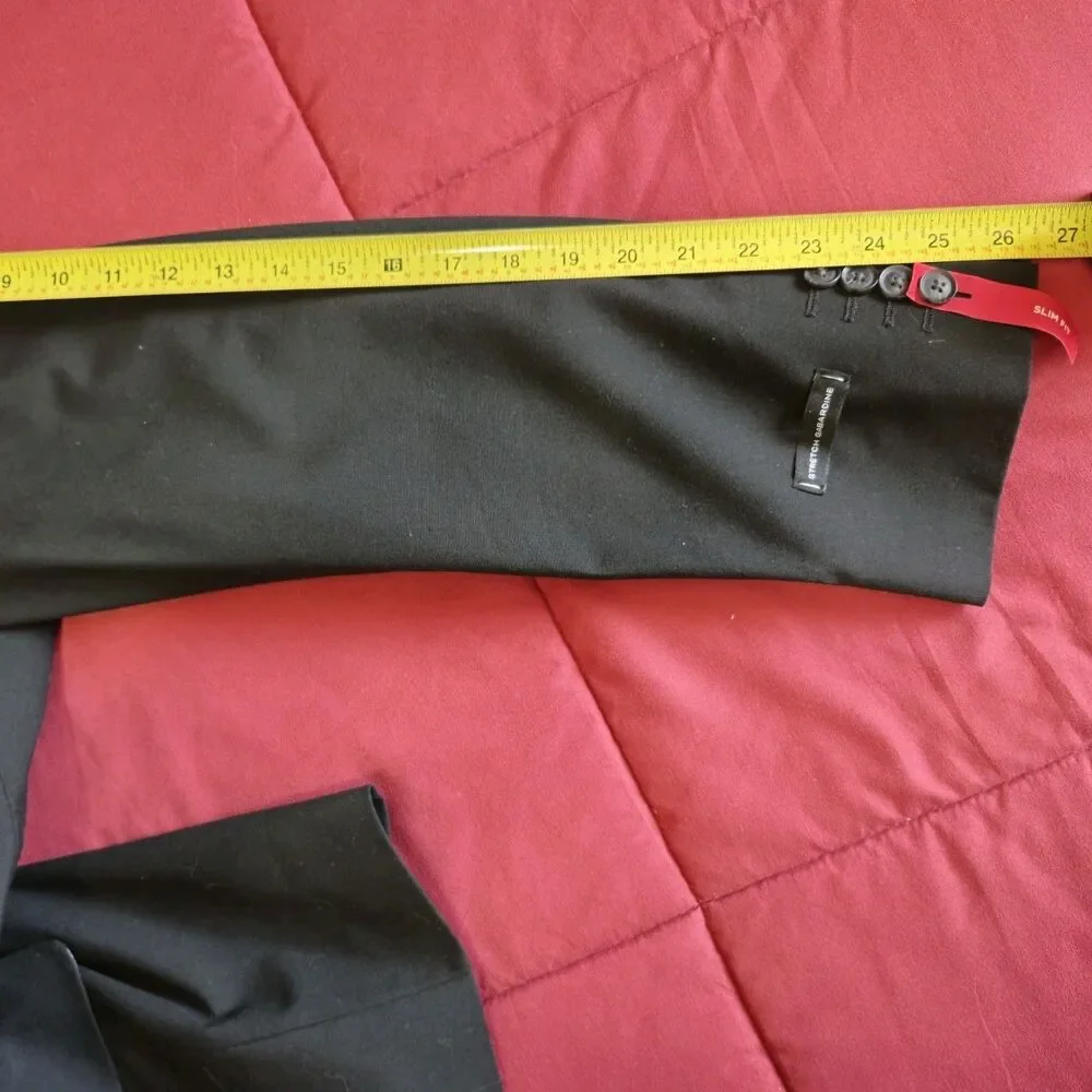J Ferrar Black Super Slim Fit Blazer 46R NWT Stretch 2 Button Suit Jacket - Picture 16 of 16